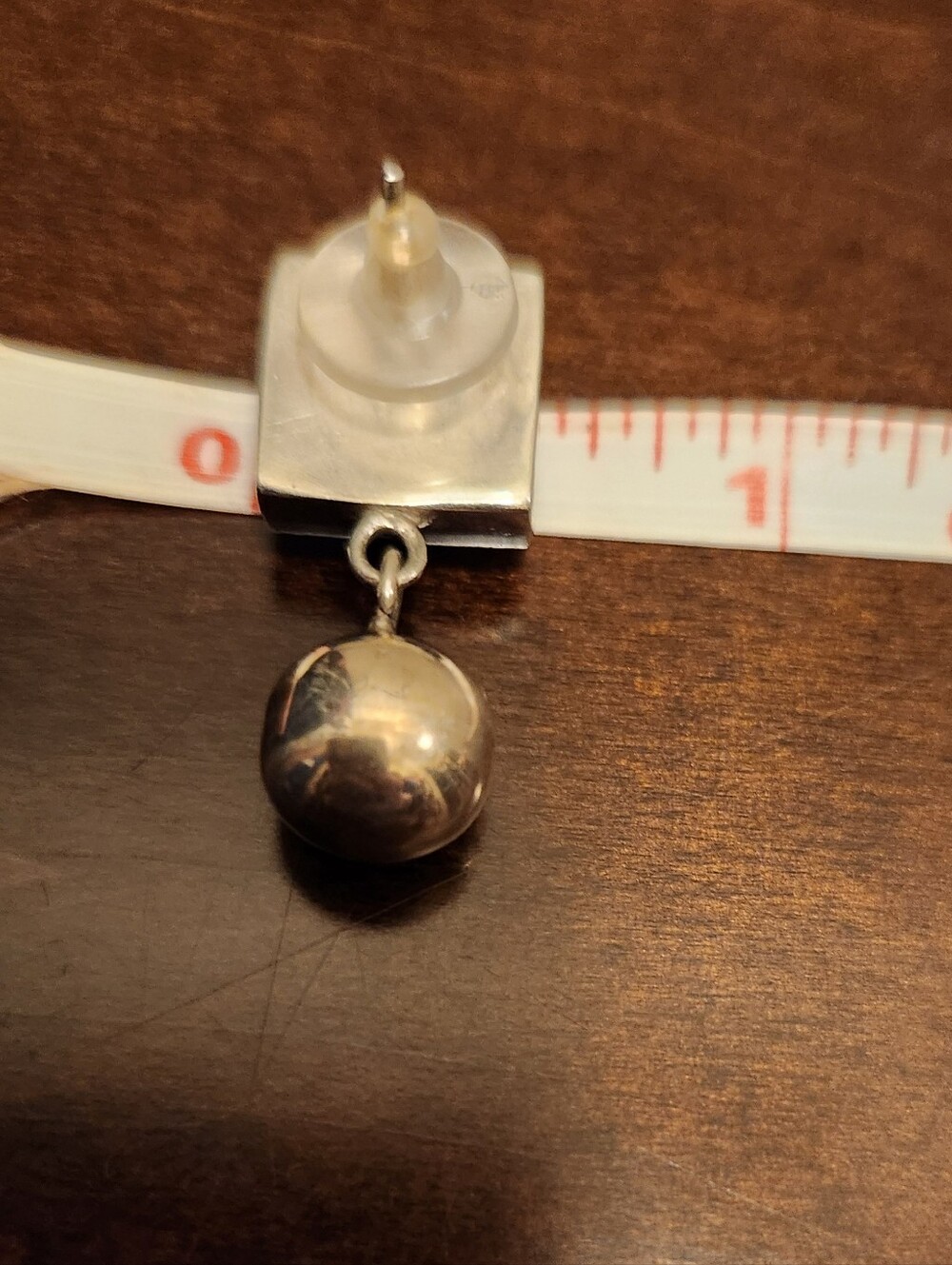 Handmade Sterling Silver 925 Onyx Abd Silver Ball Stud Dangle Earrings - Picture 8 of 8